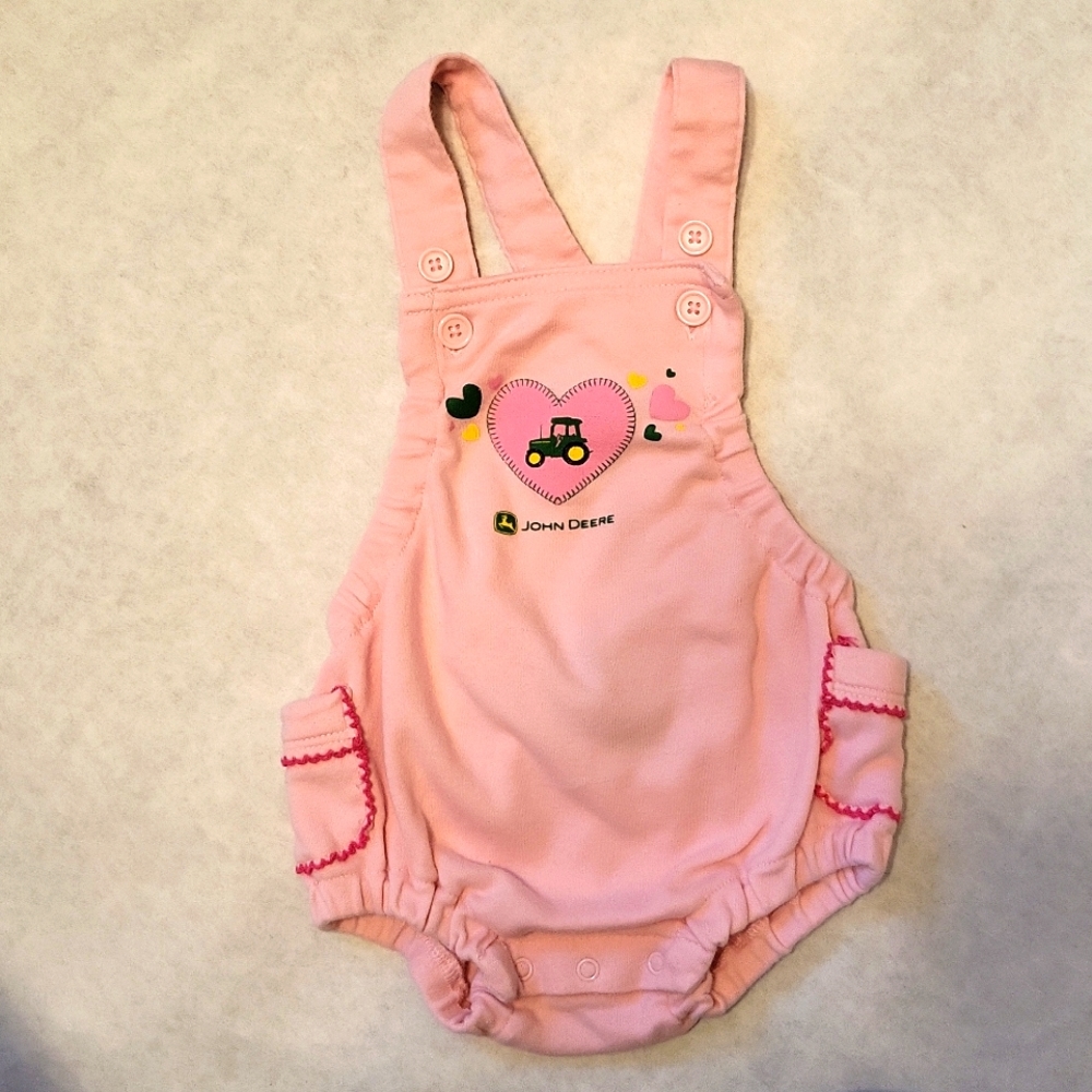 John Deere pink bubble romper
